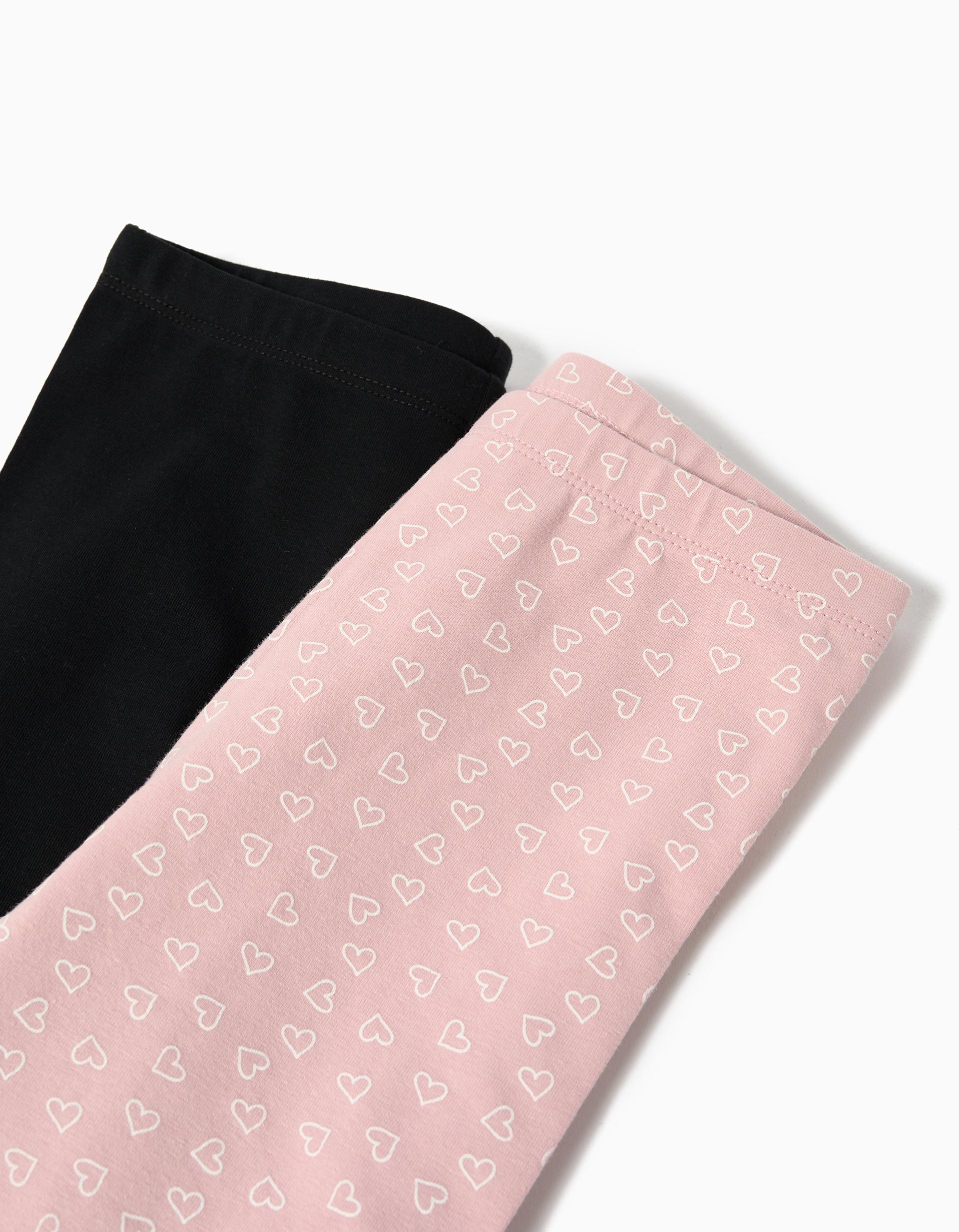 Pack 2 Leggings, Menina, Rosa Claro