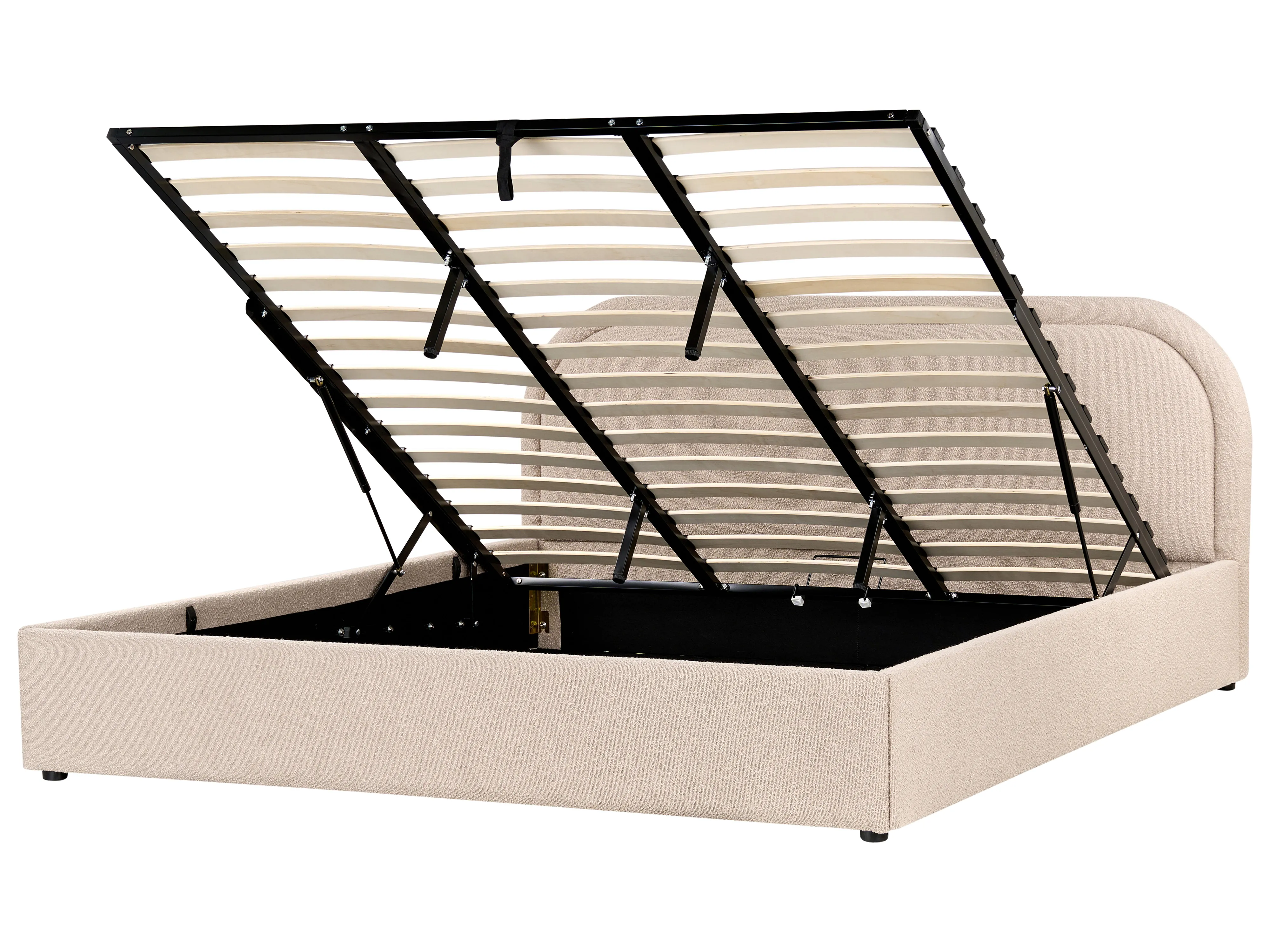 Bed met opbergruimte Bouclé QUILLIEN 180 x 200 cm Beige