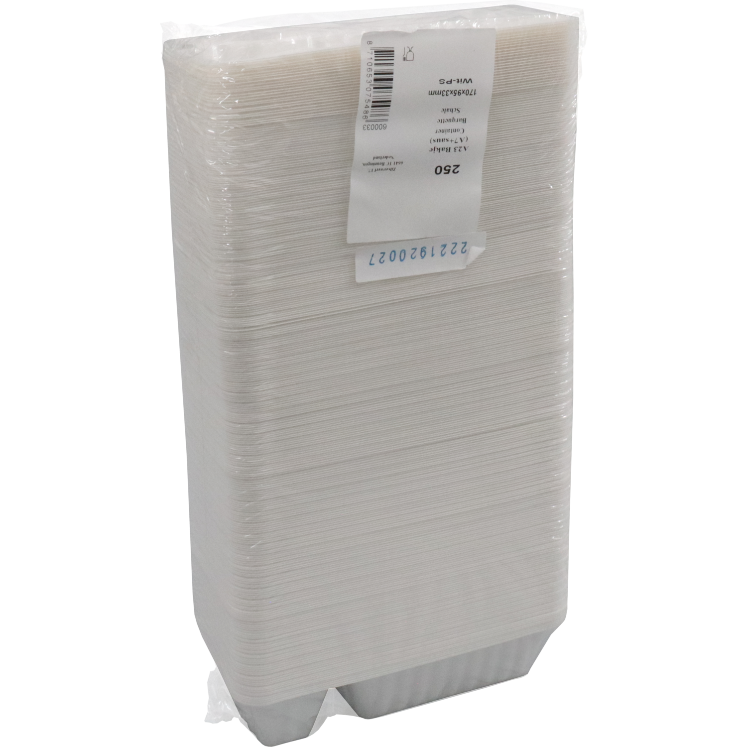 Bak, PS, A23, snackbak, 170x95x33mm, wit