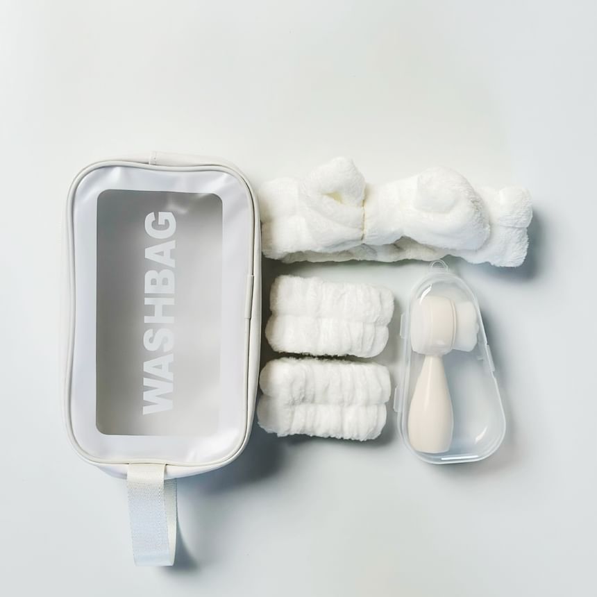 Fondes - Set: Reistoilettas + Gezichtsreinigingsborstel + Gezichtsreiniger Hoofdband + Polsband