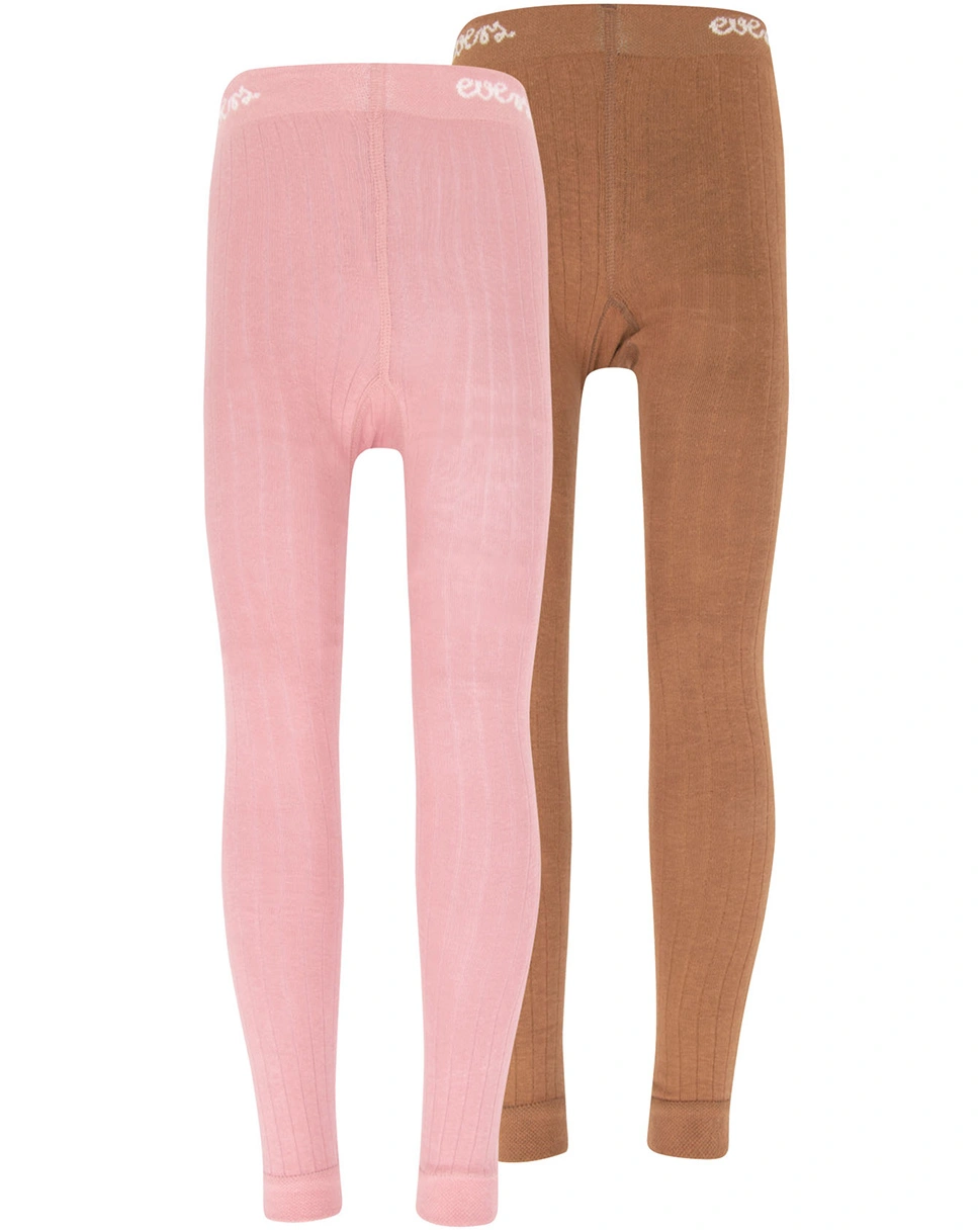 Leggings RIPPE MODERN 2er Pack in toffee/altrosa