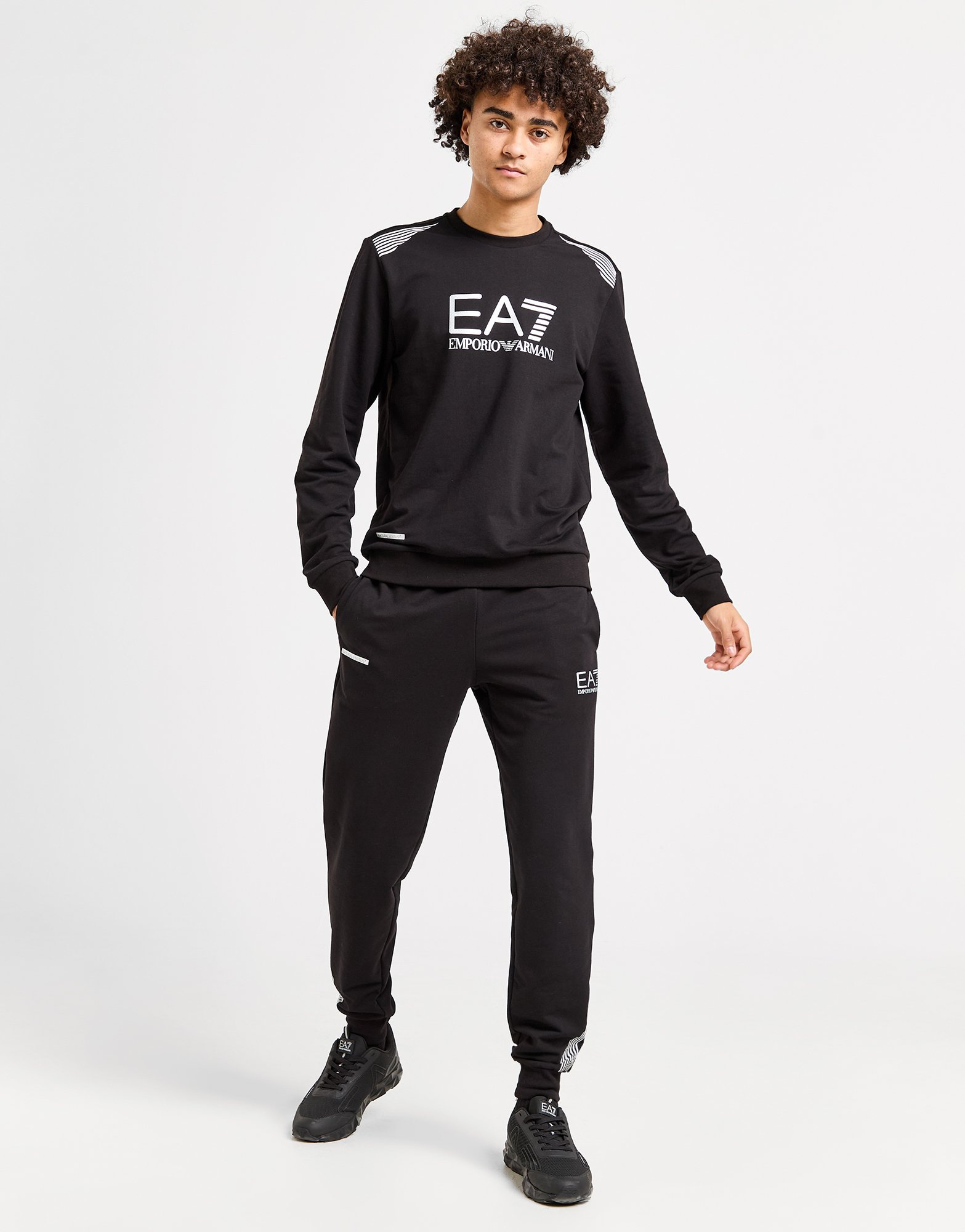 Emporio Armani EA7 Sweat 7 Lines Cotton-Blend Logo Homme
