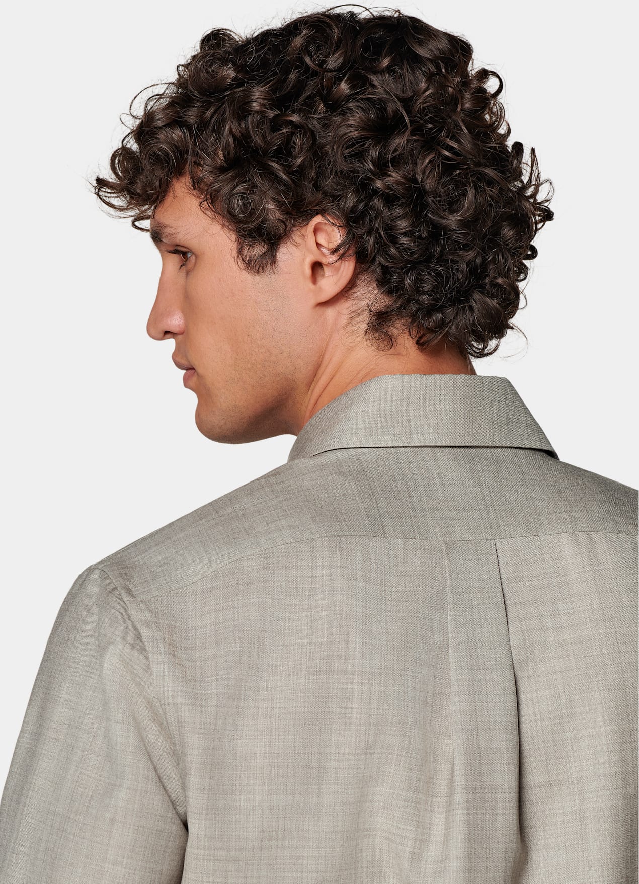 Chemise coupe ajustée taupe clair