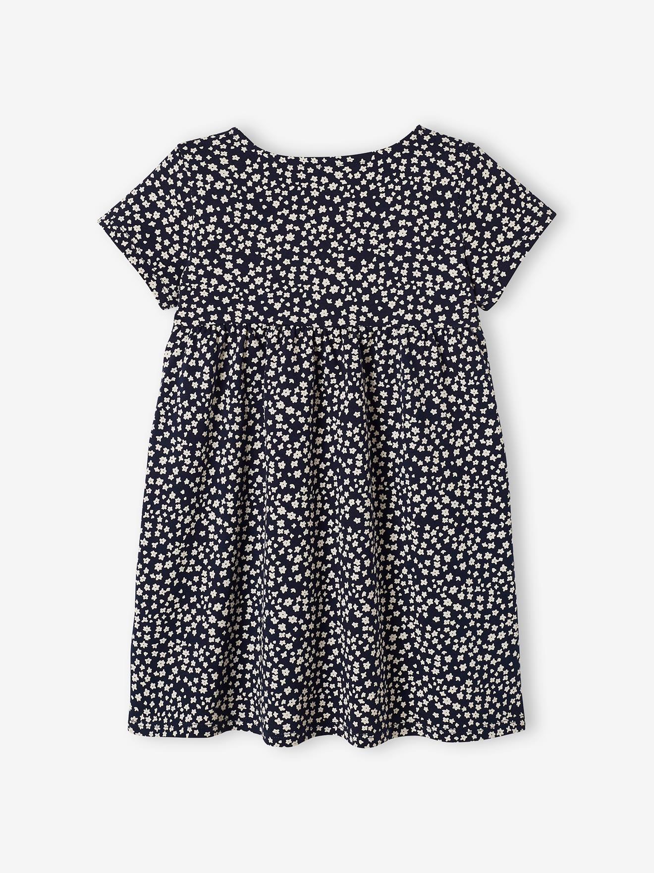 Conjunto de vestido e casaquinho infantil, azul médio liso