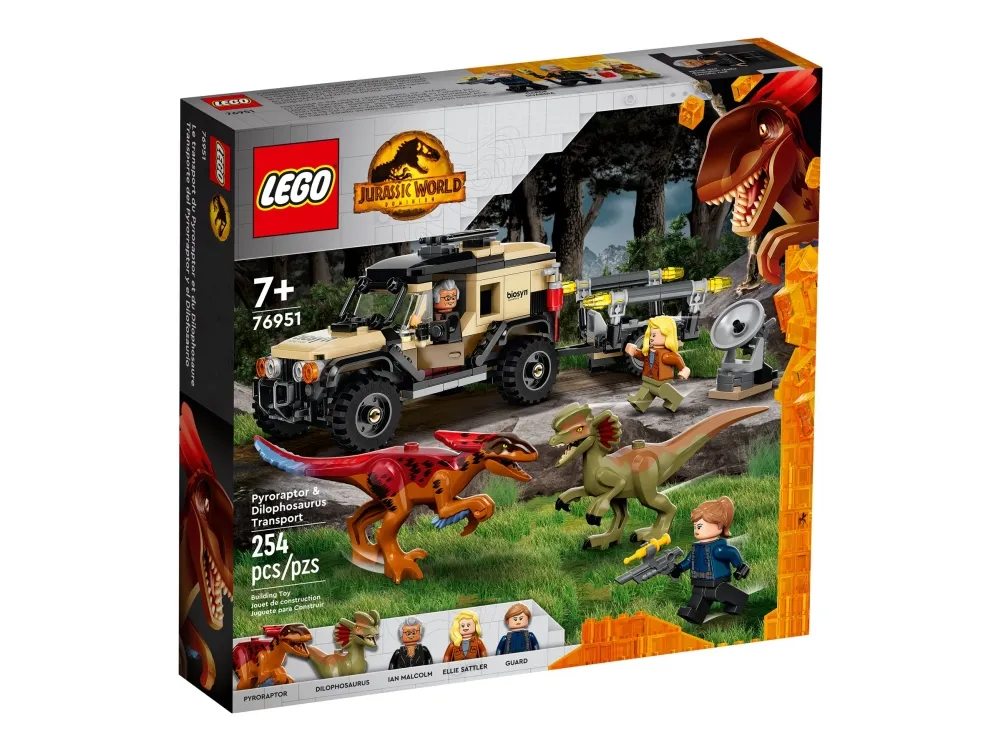 LEGO Jurassic World 76951 Pyroraptor og dilophosaurus-transport