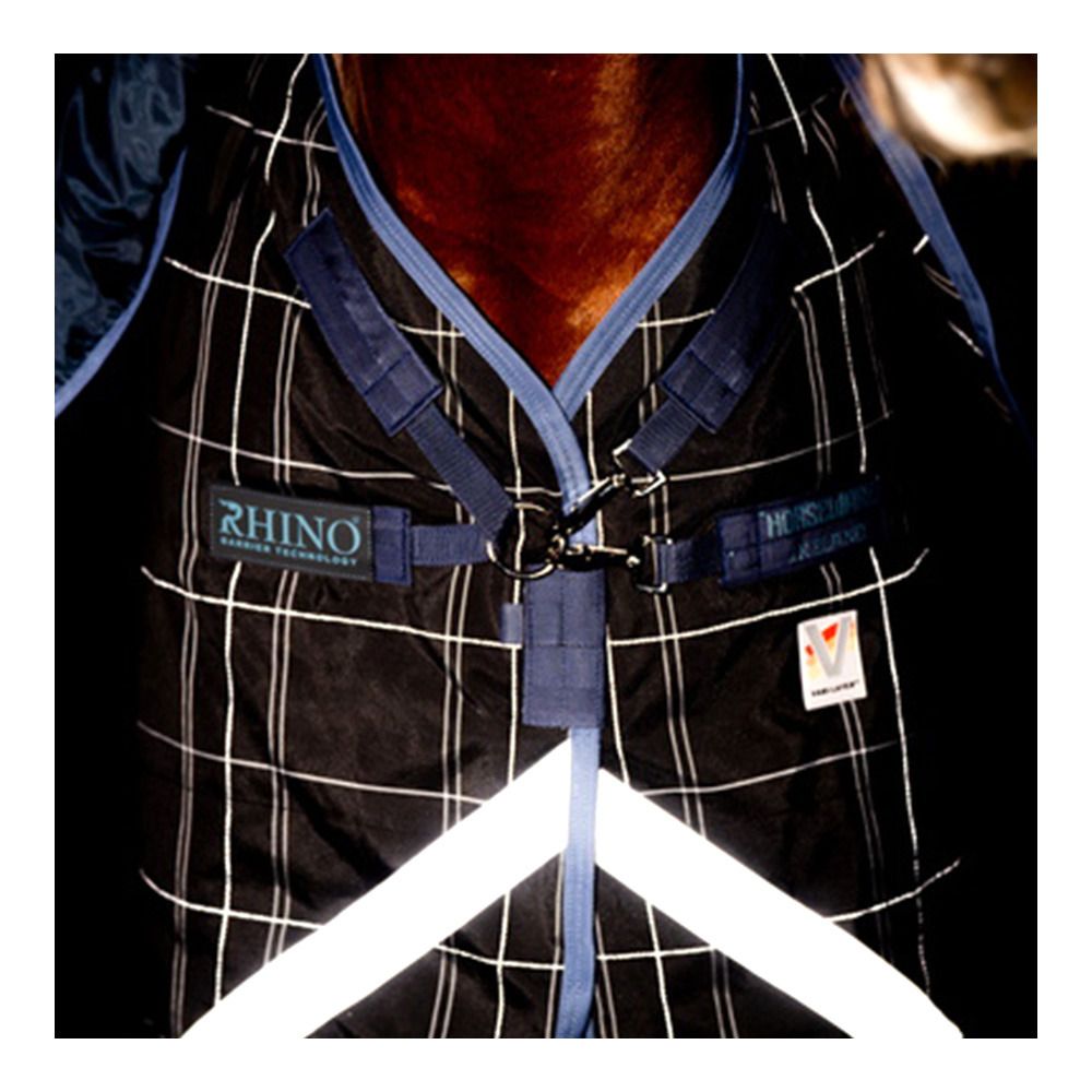 Horseware RHINO PLUS REFLECTECH VL 250G - Couverture de paddock + couvre-cou navy reflective/indigo
