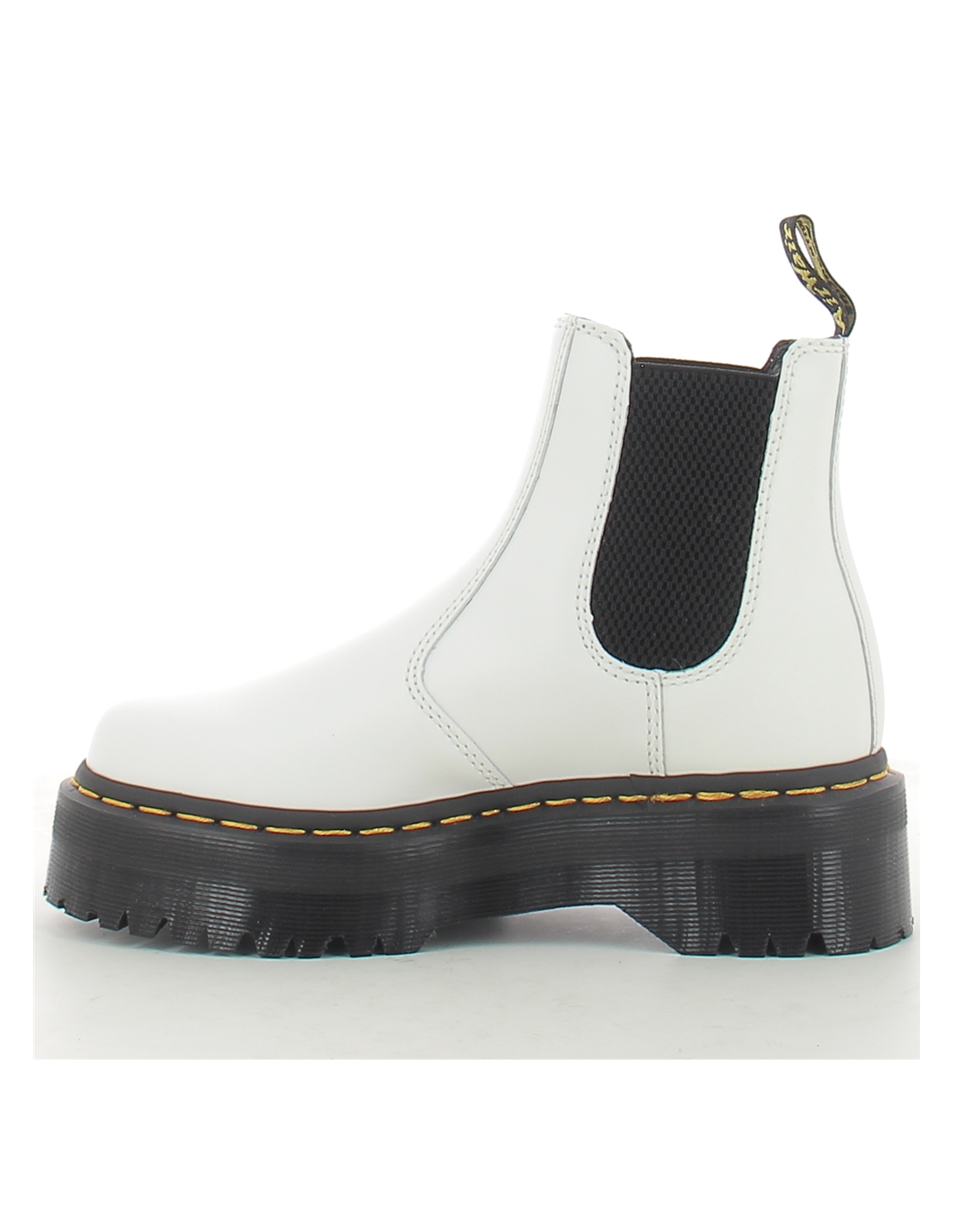 dr martens chelsea boots compensées femme 2976 quad cuir smooth blanc