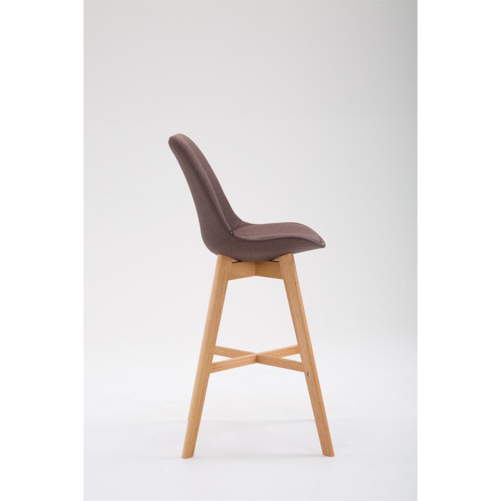 CLP 2er Set Barhocker Cannes Stoff-Bezug I Thekenhocker mit Eichenholz-Gestell