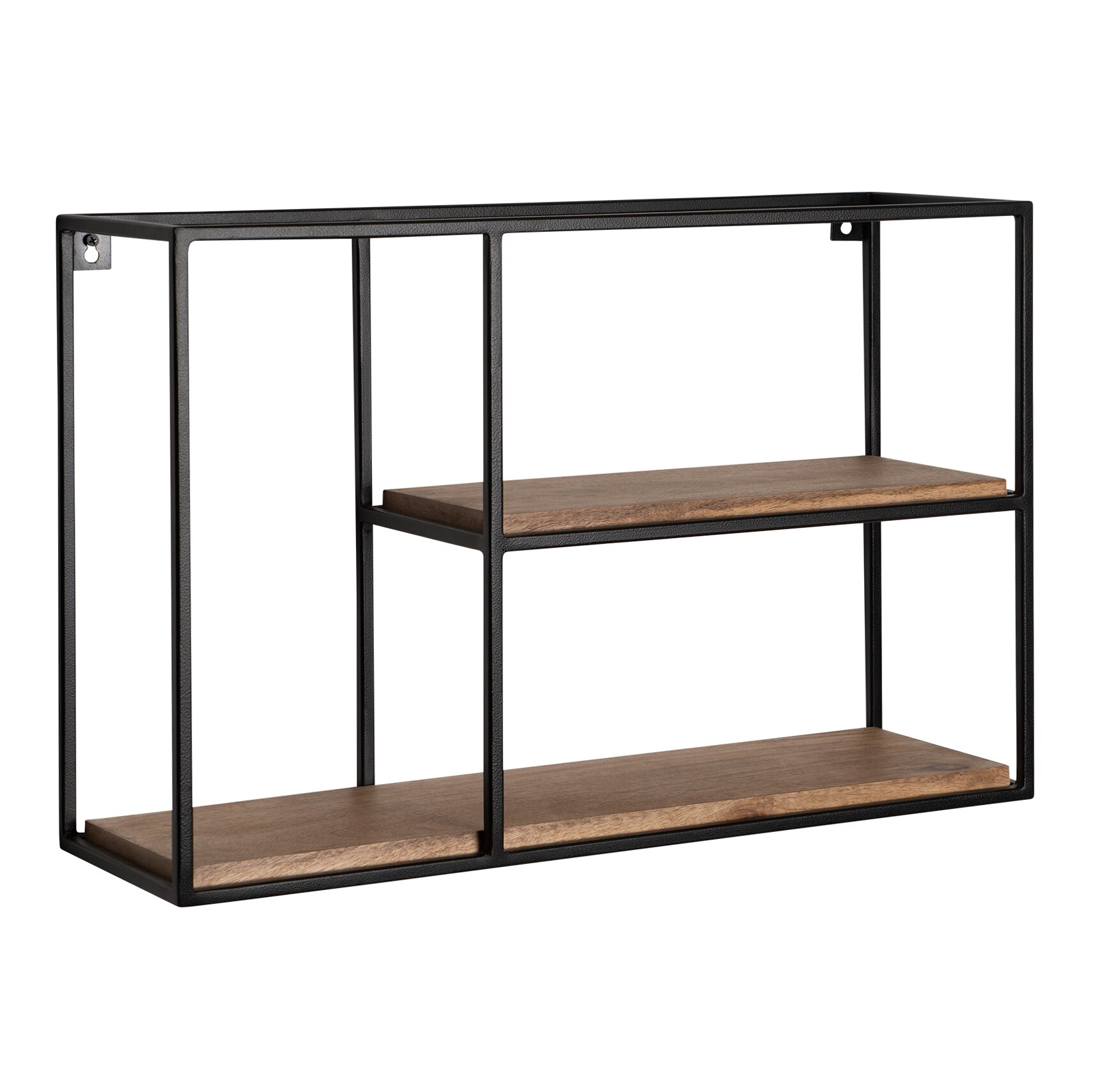 KADIMA DESIGN Schweberegal aus Mango Massivholz, 60x40x18 cm, Stilvolles Regal im Industrial Design