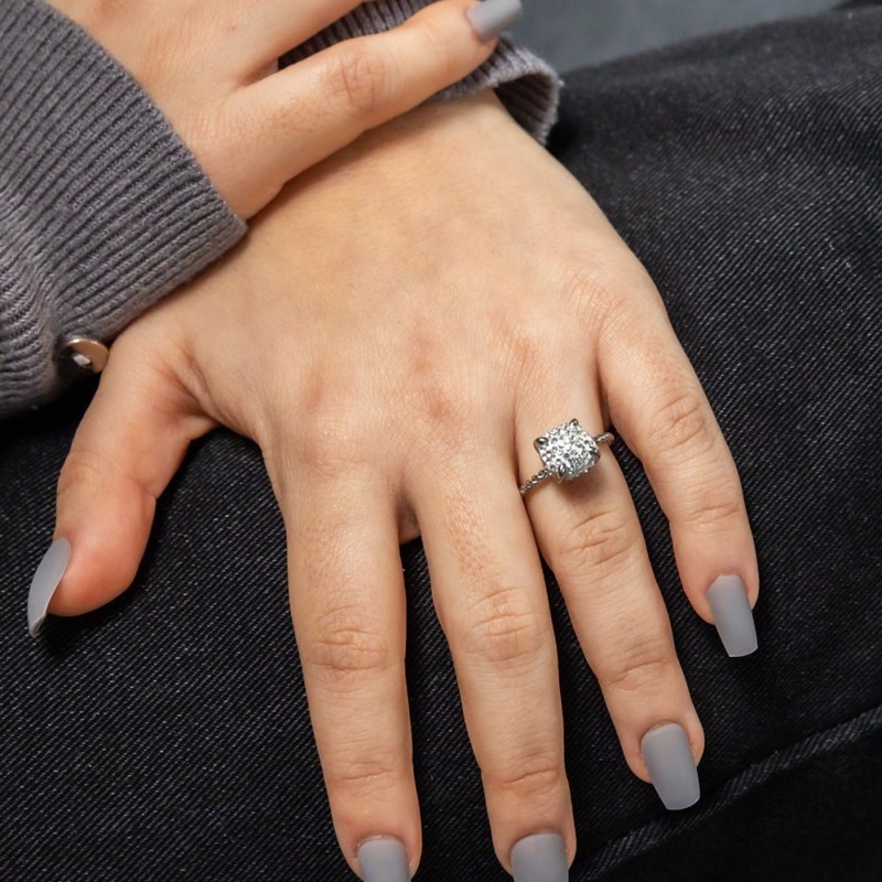 Bague Femme Acier Ornée Zirconium