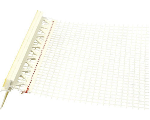 PROTEKTOR pleisterprofiel van hard PVC, inclusief beschermlip en gaas, voor pleisterdikte 9 mm, 2600 x 26 x 103 mm