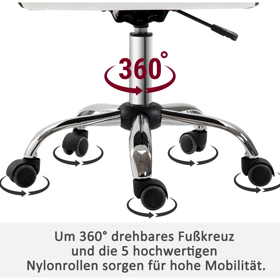 HOMCOM Drehstuhl höhenverstellbar weiß