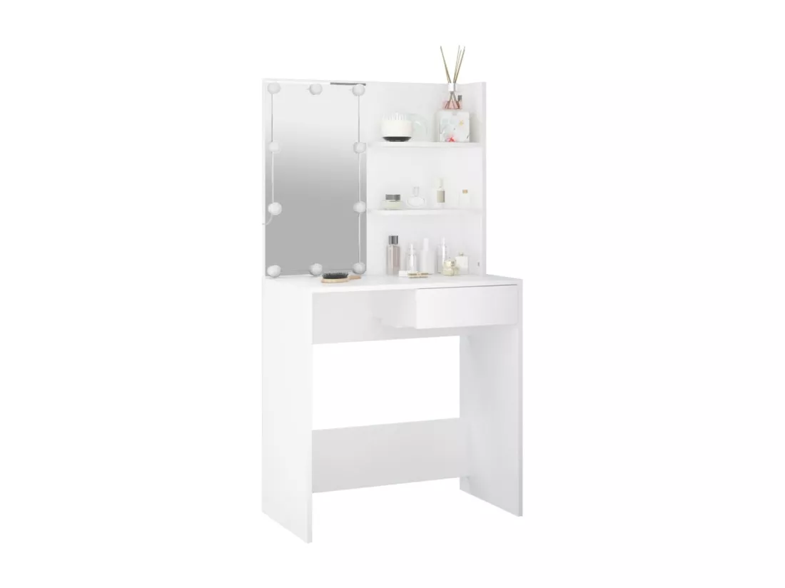 Coiffeuse avec LED Blanc 74,5x40x141 cm