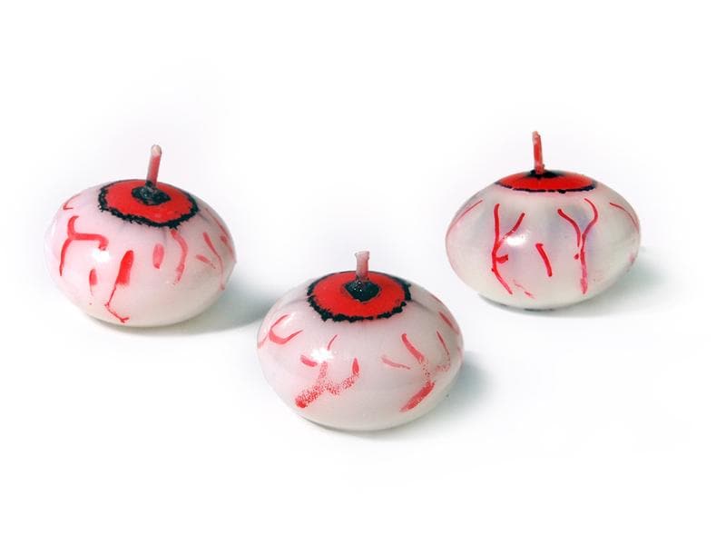 Partydeco Kerzen Schwimmendes Auge 4 cm, 25 Kerzen Gruselige Halloween Kerzen