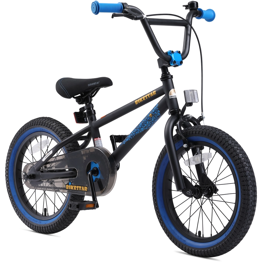 Bikestar Kinderrad 16 Zoll BMX schwarz, blau