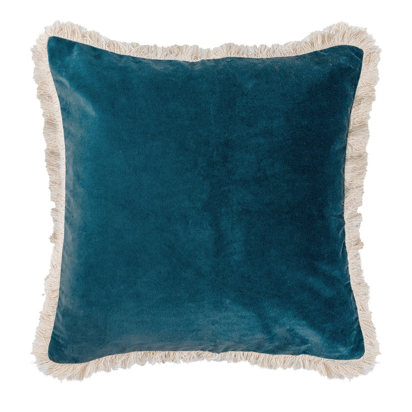 Febronie Housse de coussin en velours Budapest bleu peacock - 50x50 cm