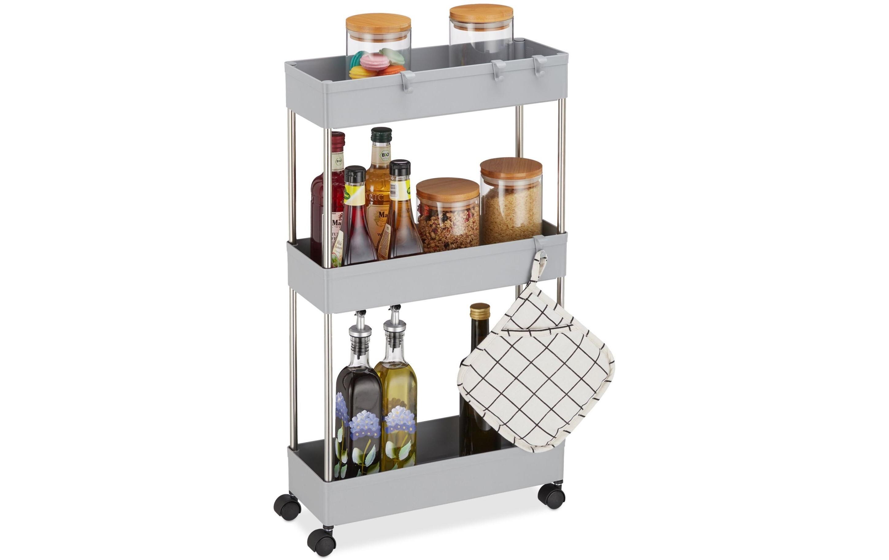 Nischenwagen 15.5 x 70 x 40.5 cm, GrauNischenwagen mit 3 Ebenen