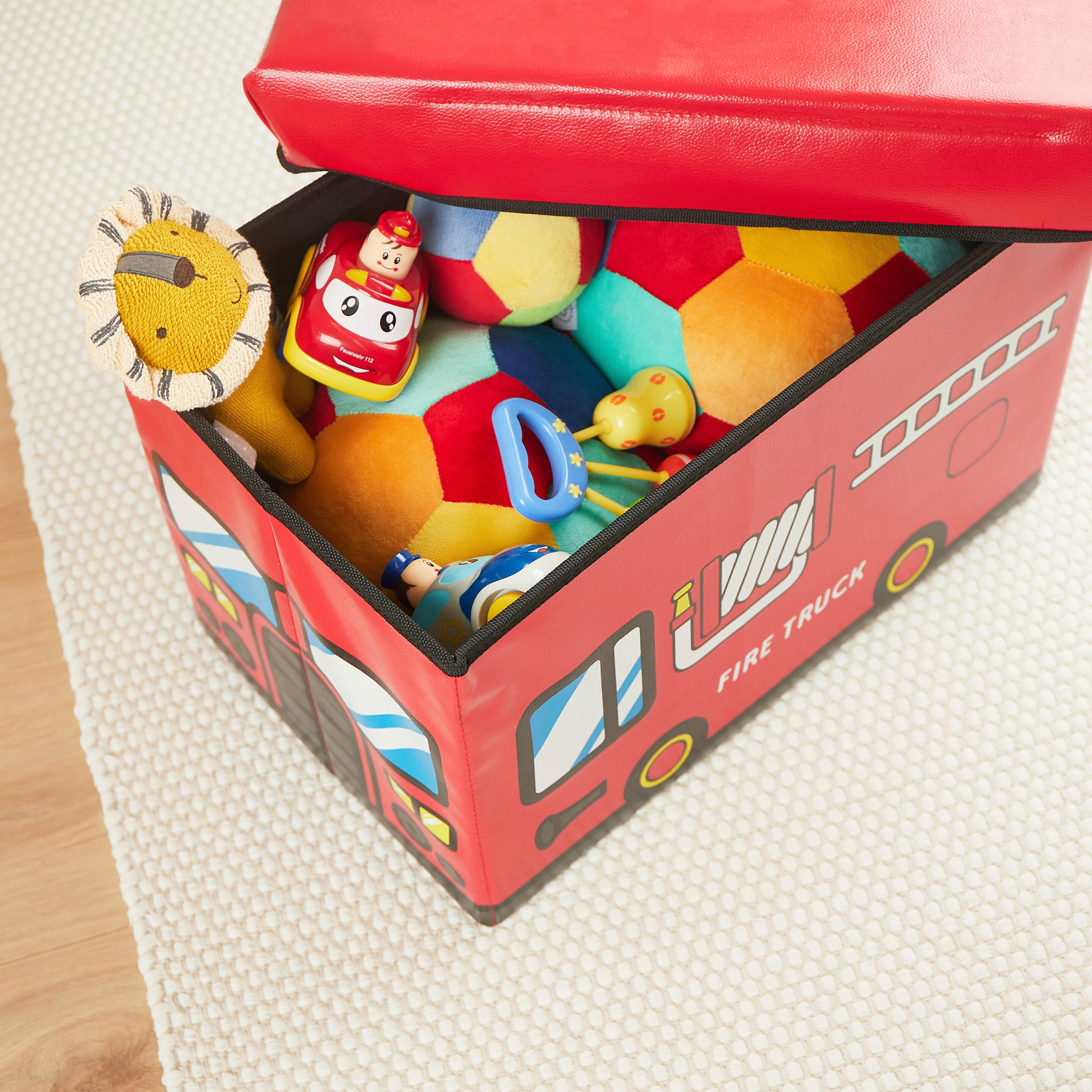 Bieco Aufbewahrungs- und Sitzbox rot / Feuerwehr