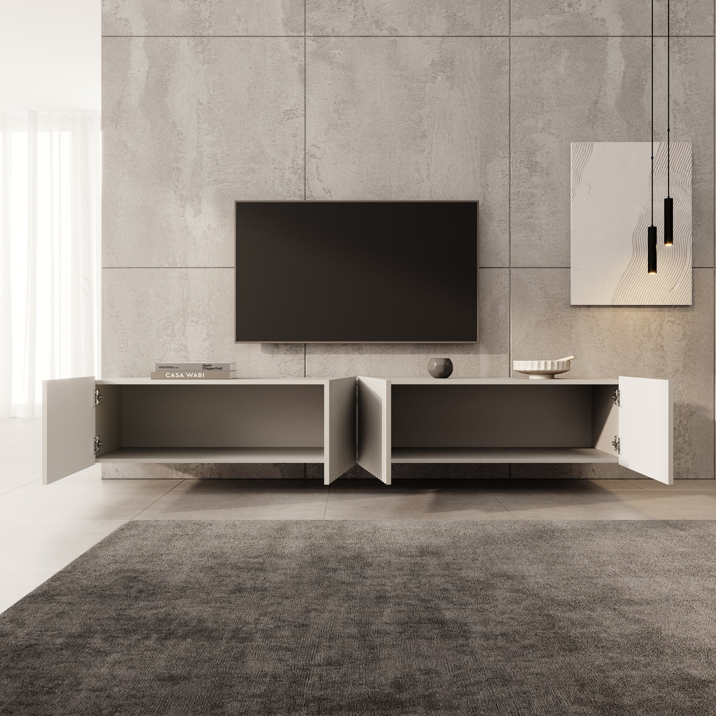 Pepinos - TV-Meubel - Beige - 200x42x33cm