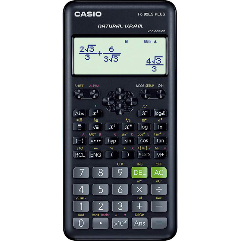 Casio wissenschaftlicher Rechner FX-82ES PLUS 2nd Edition, schwarz/grau