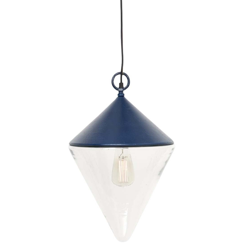 Suspension en métal et verre bouée 24 x 40 cm