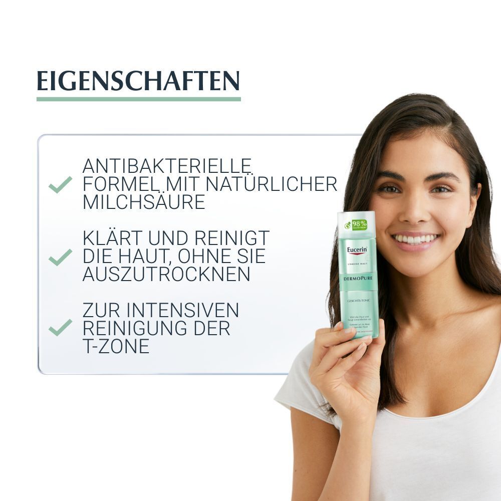 Eucerin® DermoPure Gesichts-Tonic – klärt und reinigt unreine Haut mit natürlicher Milchsäure