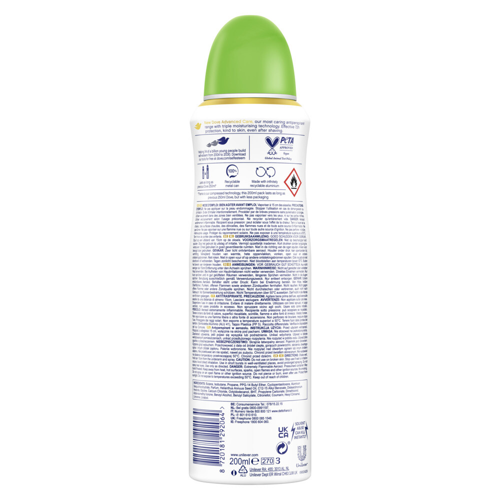 6x Dove Deodorant Spray Cucumber & Green Tea200 ml