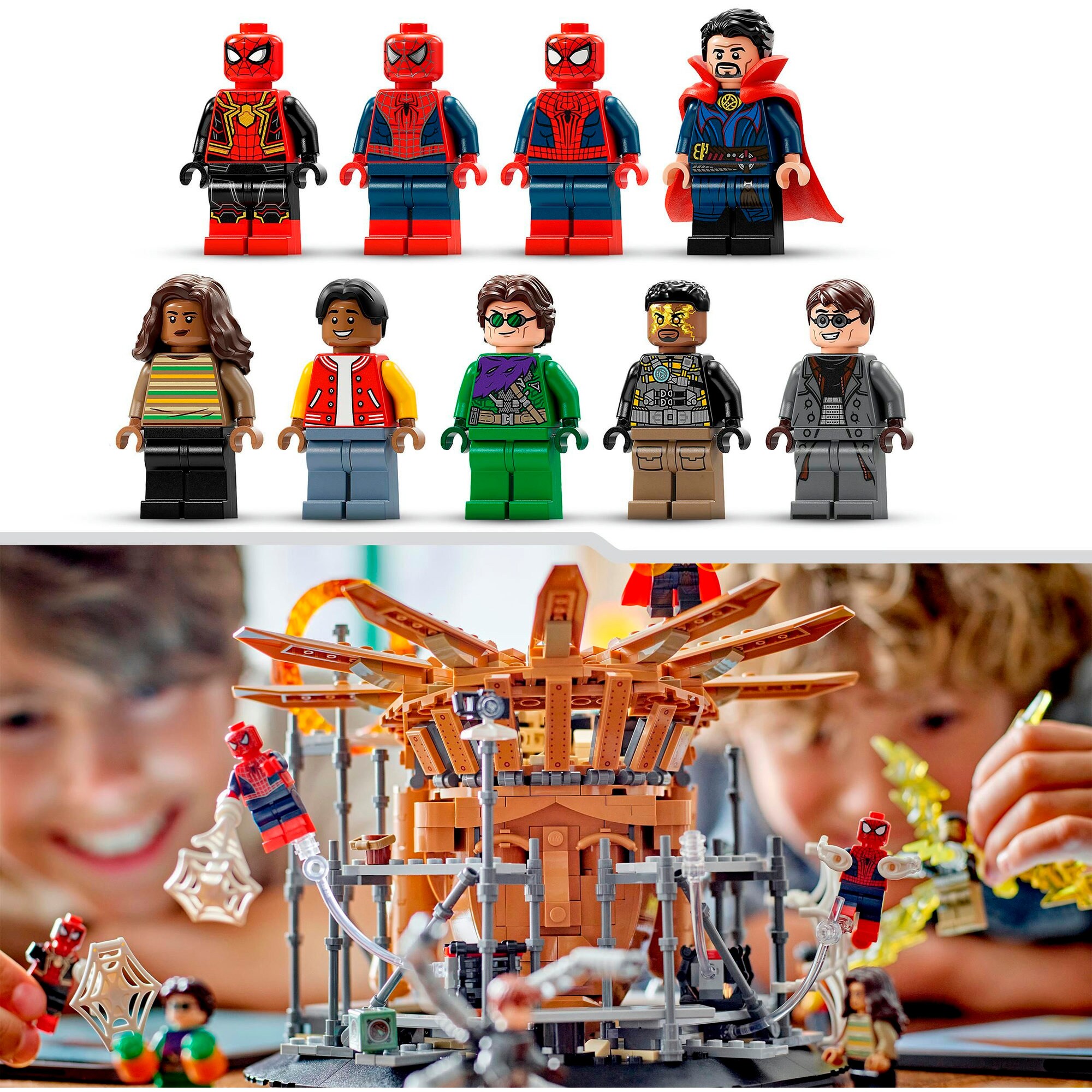 LEGO Konstruktionsspielzeug Marvel Super Heroes Spider-Mans großer Showdowns