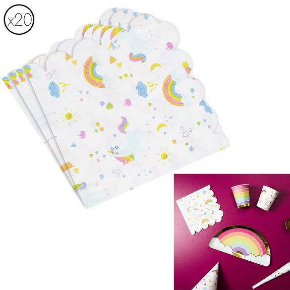 20 serviettes en papier Licorne