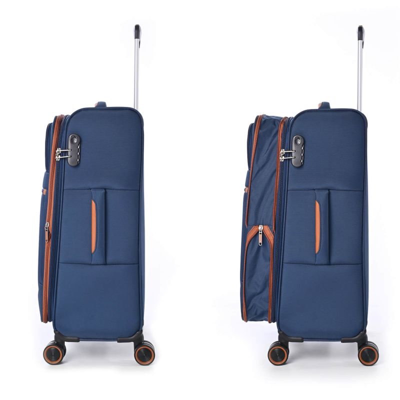 Lot de 3 valises souples 345 Extensibles 55, 67 et 79 cm Bleu