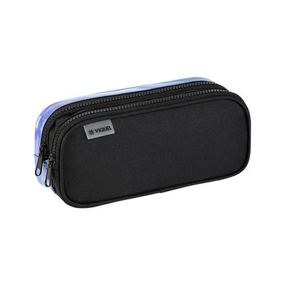 Trousse rectangulaire Holographic - 2 compartiments - noir - Viquel