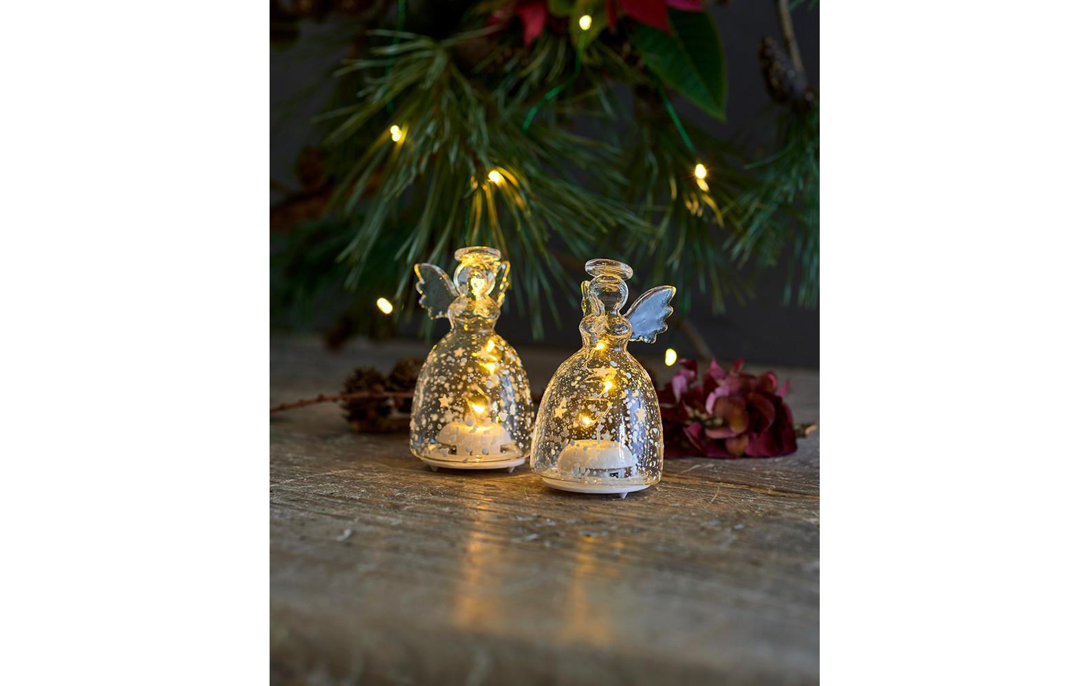 Tischdeko Romantic Engel, 2er Set, 9 cmLED Tischdeko