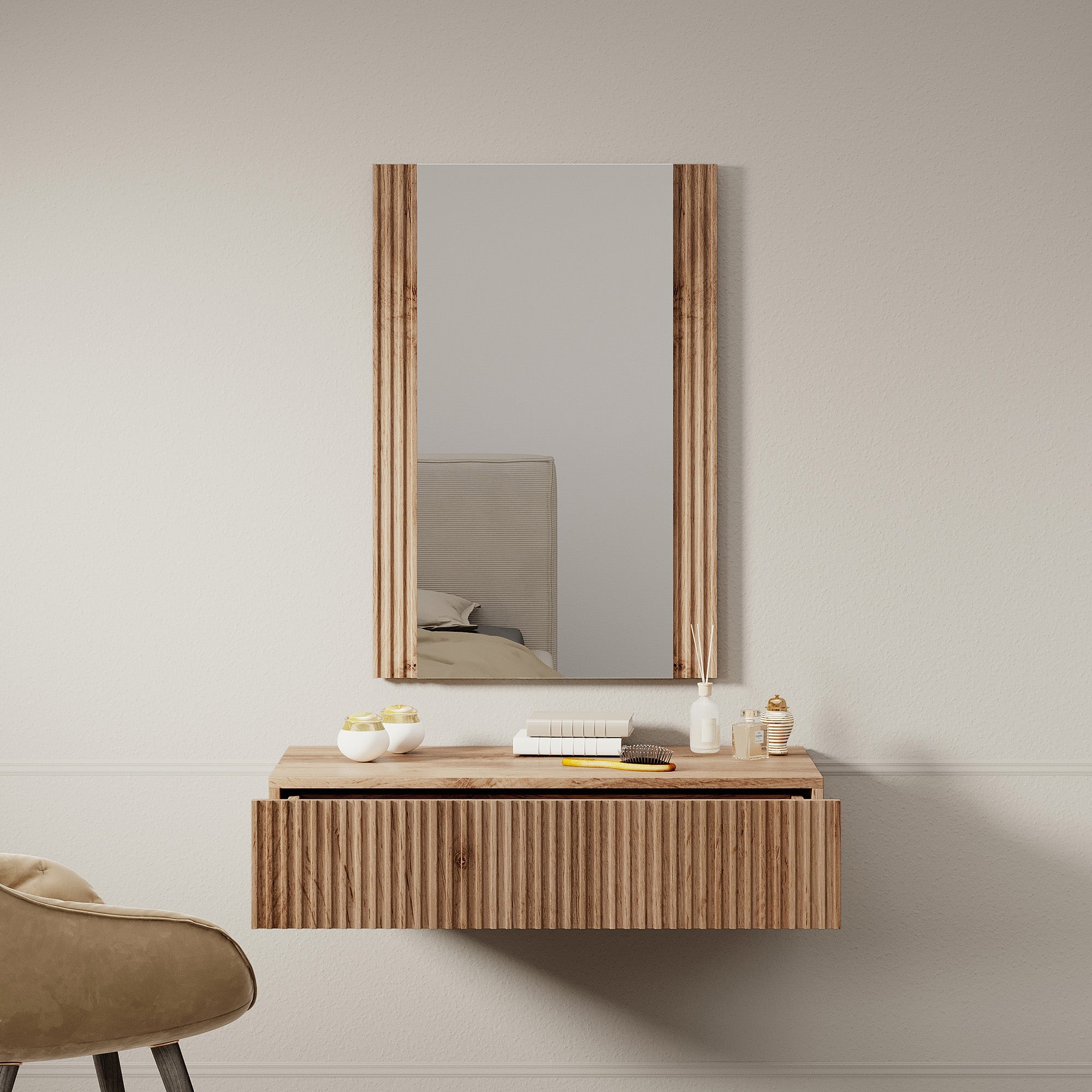 Meubella - Kaptafel Vintar - Eiken - 80 cm