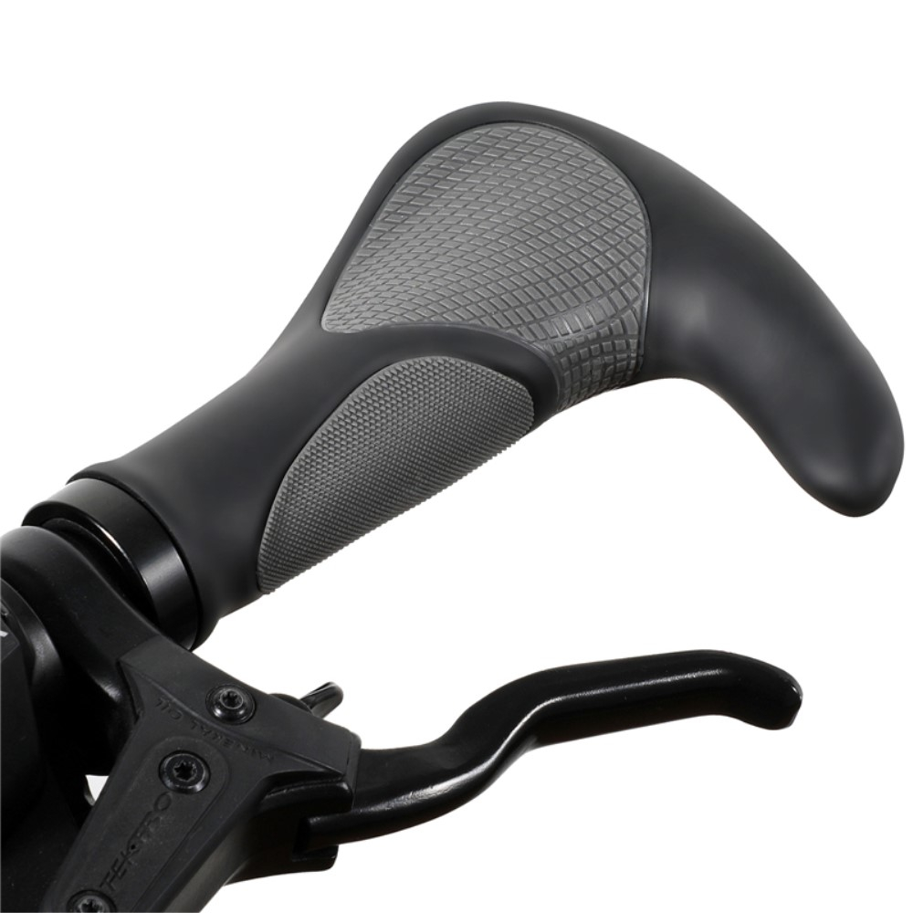 (2er Set) Ergonomischer Fahrrad Mountainbike Lenker Hörner Griff - Schwarz / Grau