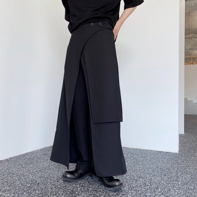 Blueforce - Mid Rise Plain Asymmetrische Paneel Culottes