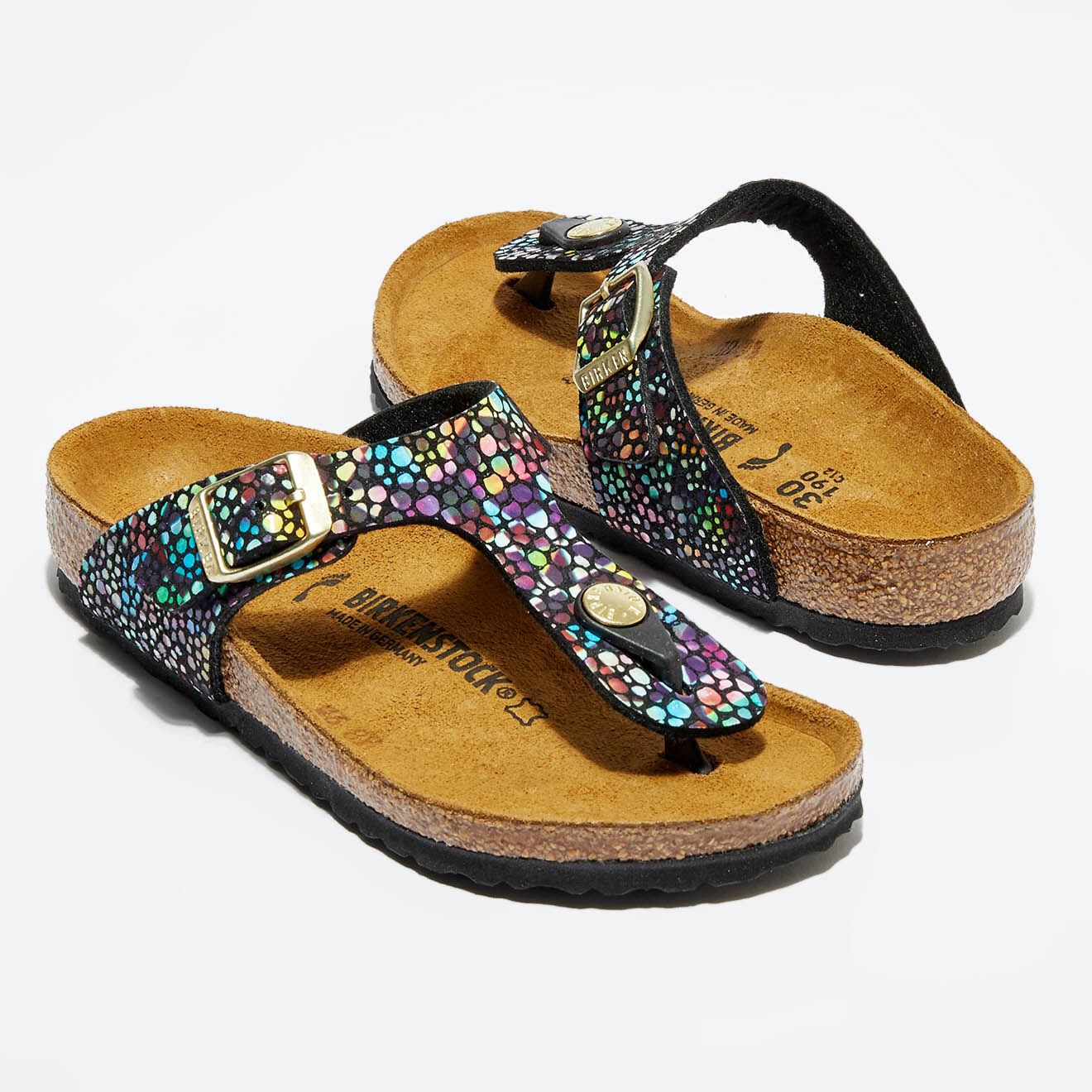 Birkenstock Mules Gizeh noir/multicolore