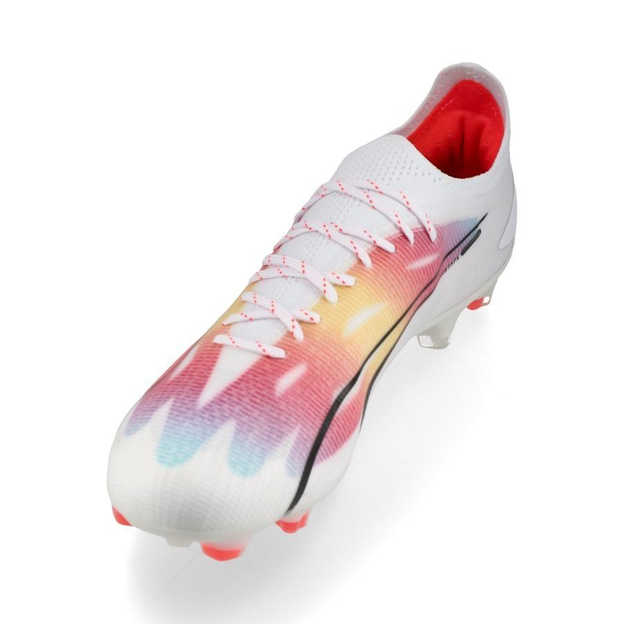 PUMA Ultra Ultimate FG/AG Breakthrough - Blanc/Noir/Fire Orchid Femme