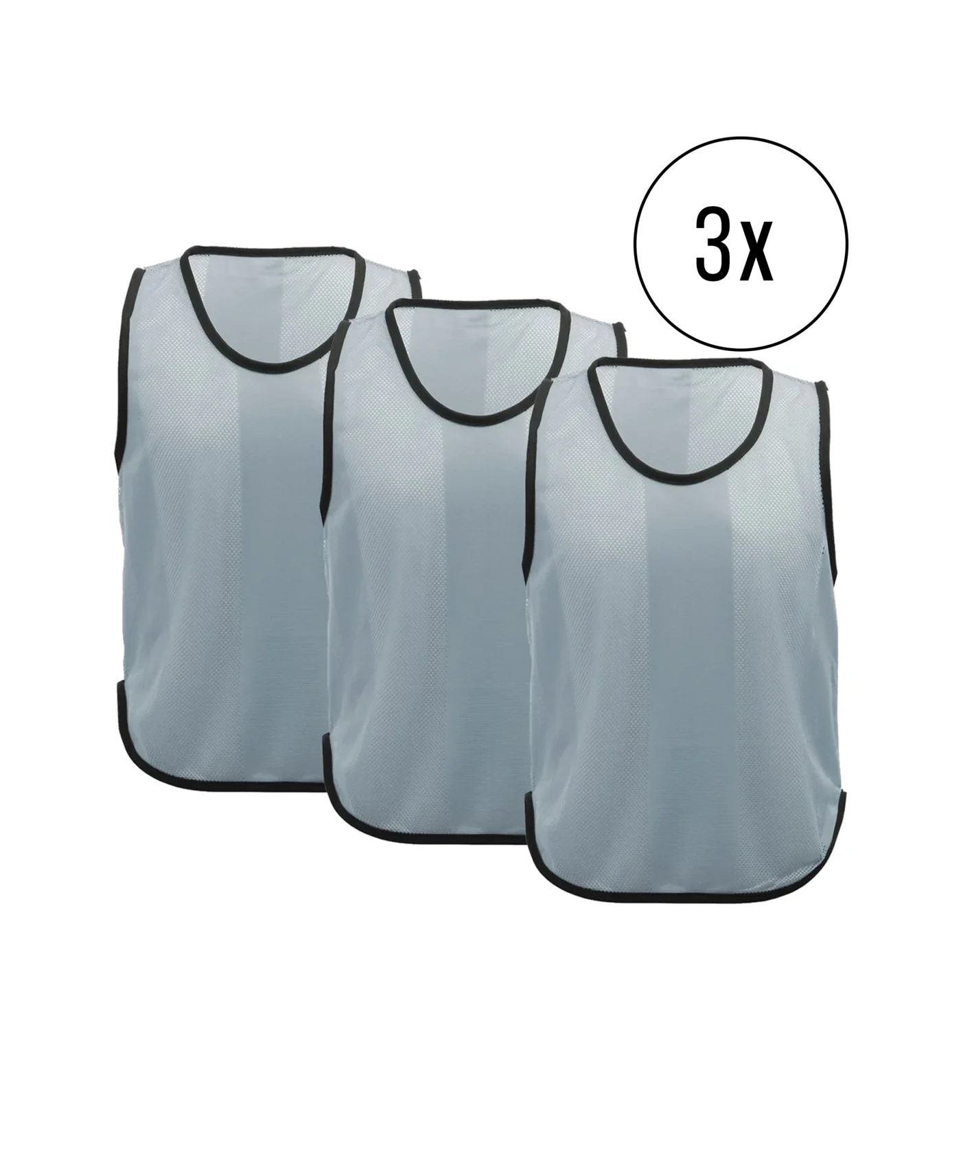 Cawila Trainingsleibchen UNI 3er Set Grau | Leibchen Fußball
