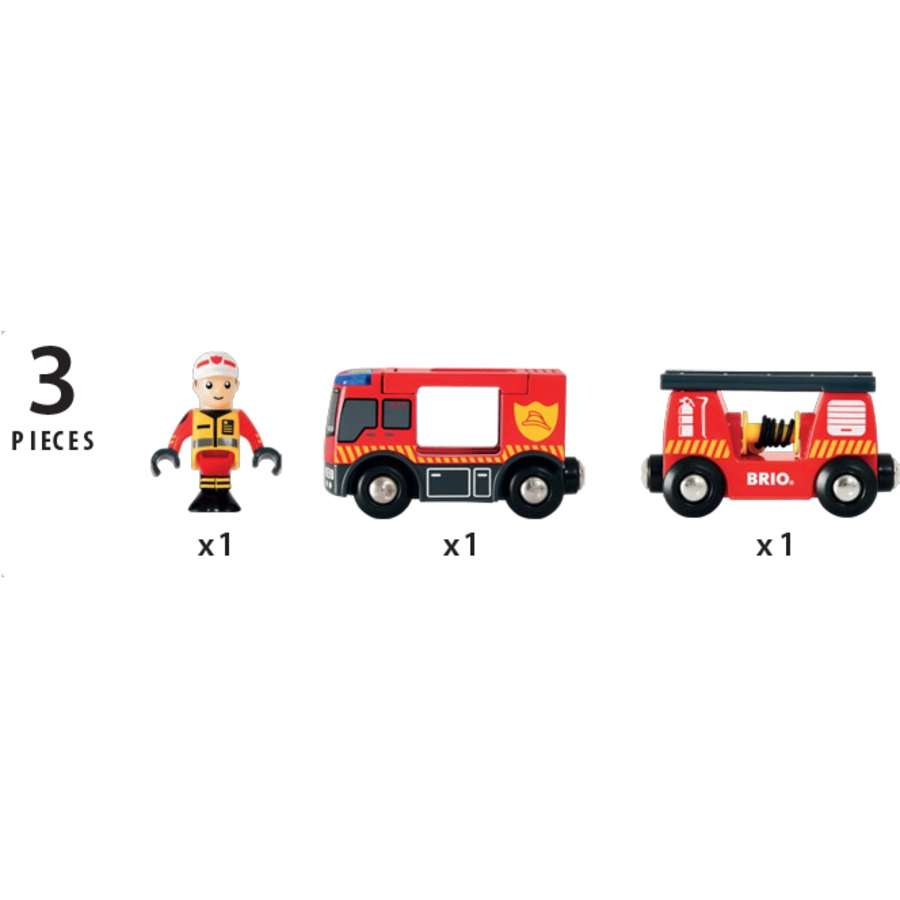 BRIO® WORLD Feuerwehr-Leiterfahrzeug mit Licht & Sound 33811