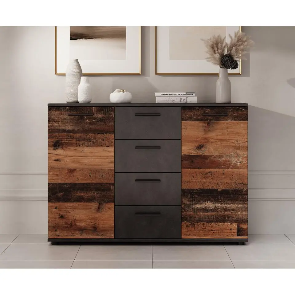 Meubella - Dressoir Bellini - Grijs - 120 cm