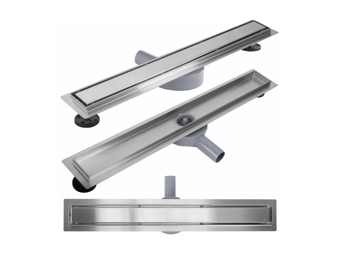 Drain linéaire REA Neox Pro 700 en acier brossé