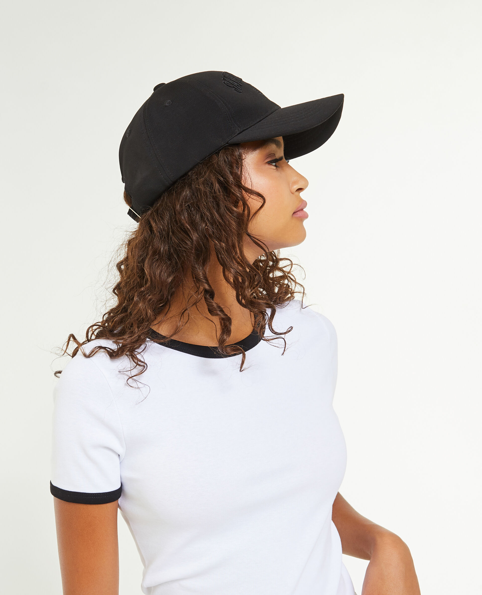 T-shirt manches courtes avec bords contrastés - Blanc