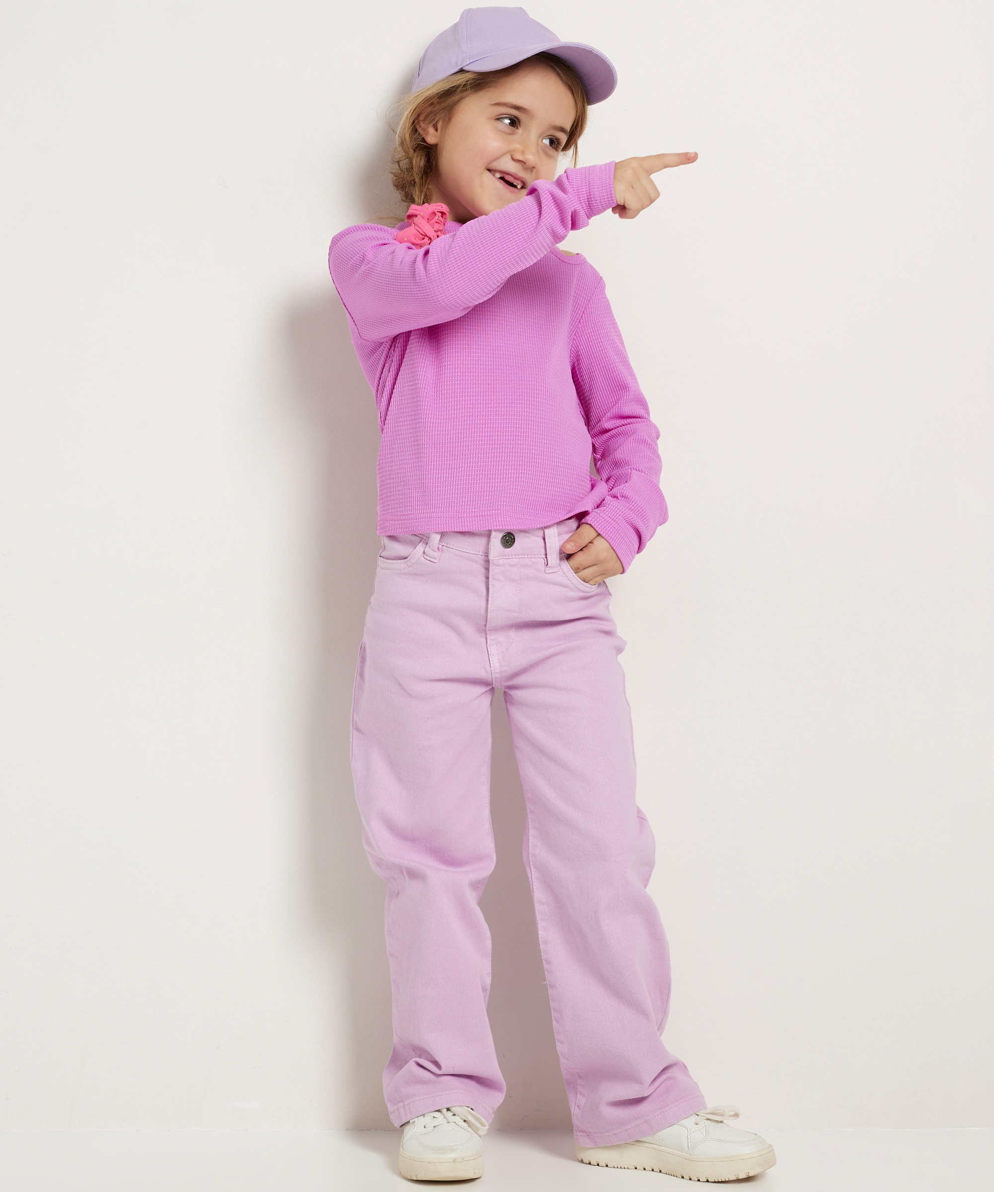 wide fit stretch twill broek