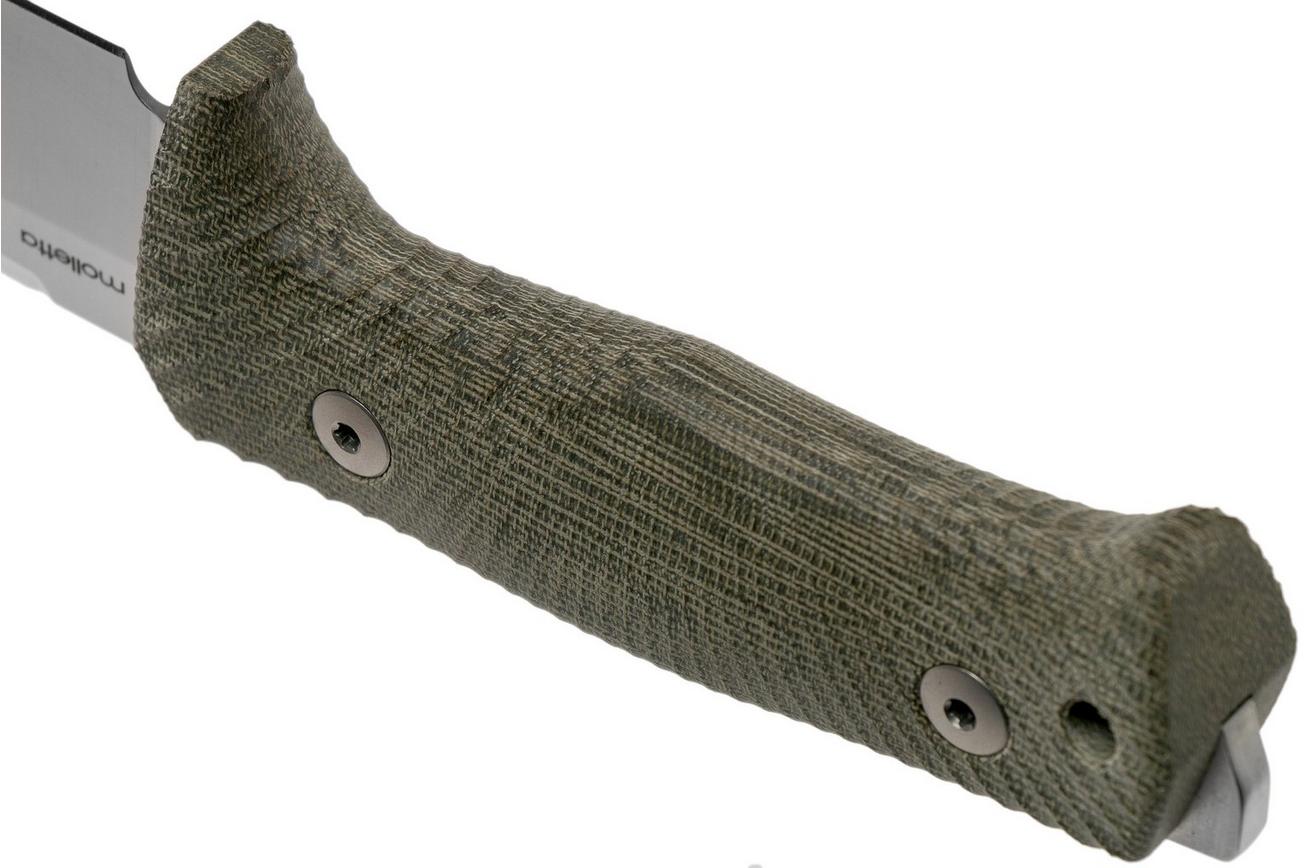 LionSteel T5-CVG Green Canvas Micarta Satin vaststaand mes