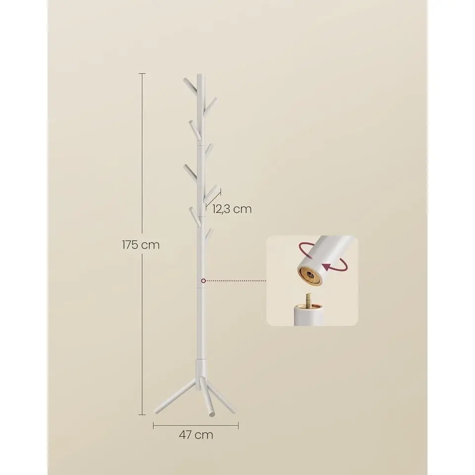 Parya Home Kapstok – Kledingrek van massief hout met 8 haken