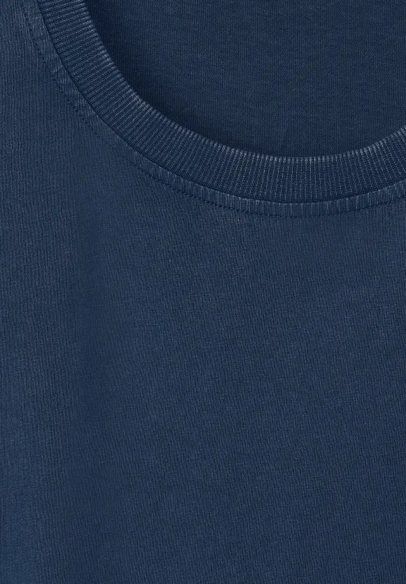 T-Shirt in gewaschener Optik - pacific blue