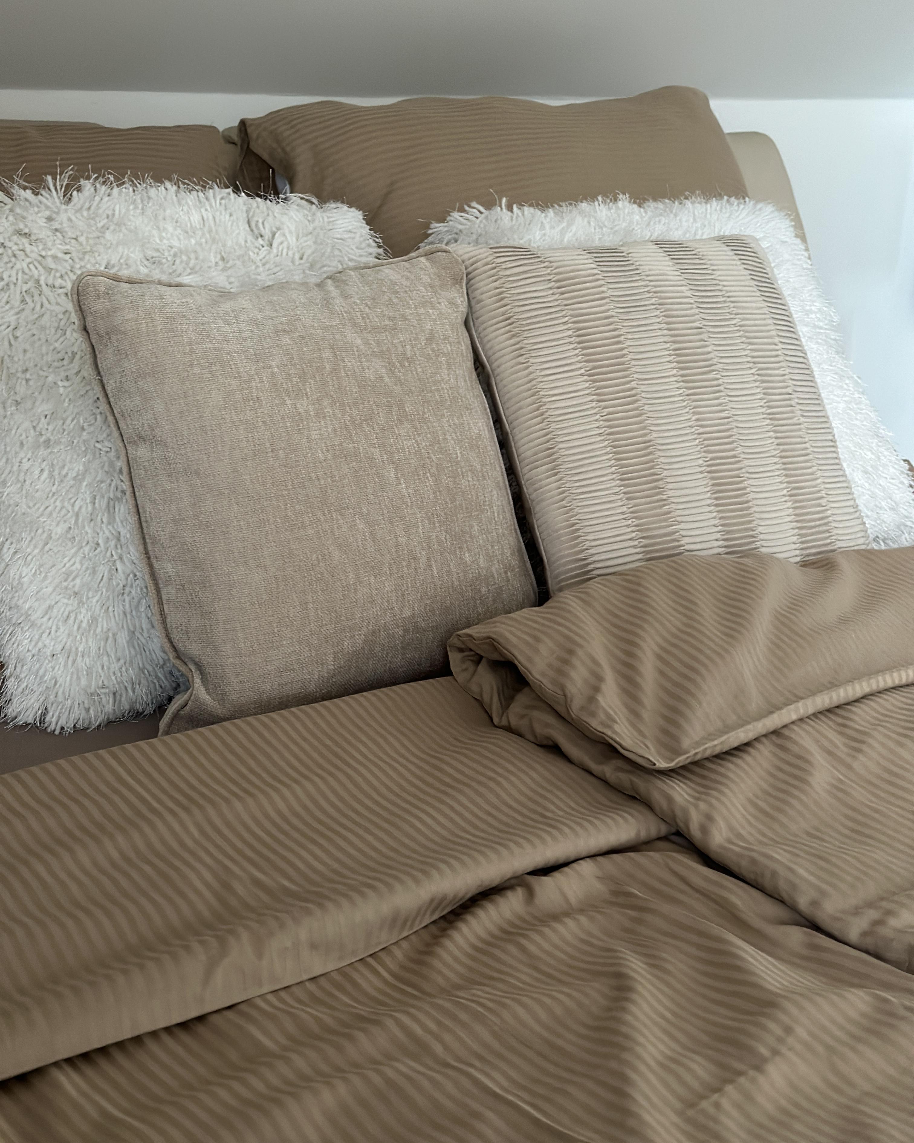 Dekbedovertrekset AVONDALE Katoen-satijn 220 x 240 cm Beige