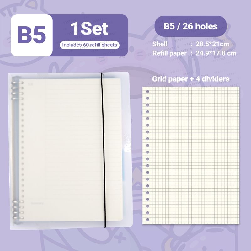 Fun House - A5 / B5 Transparant Losbladig Notitieboek / Navulling / Set