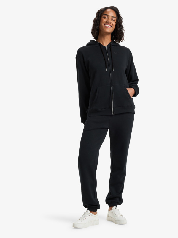 Surf Stoked Zipped Brushed Pull zippé à capuche Noir Femme