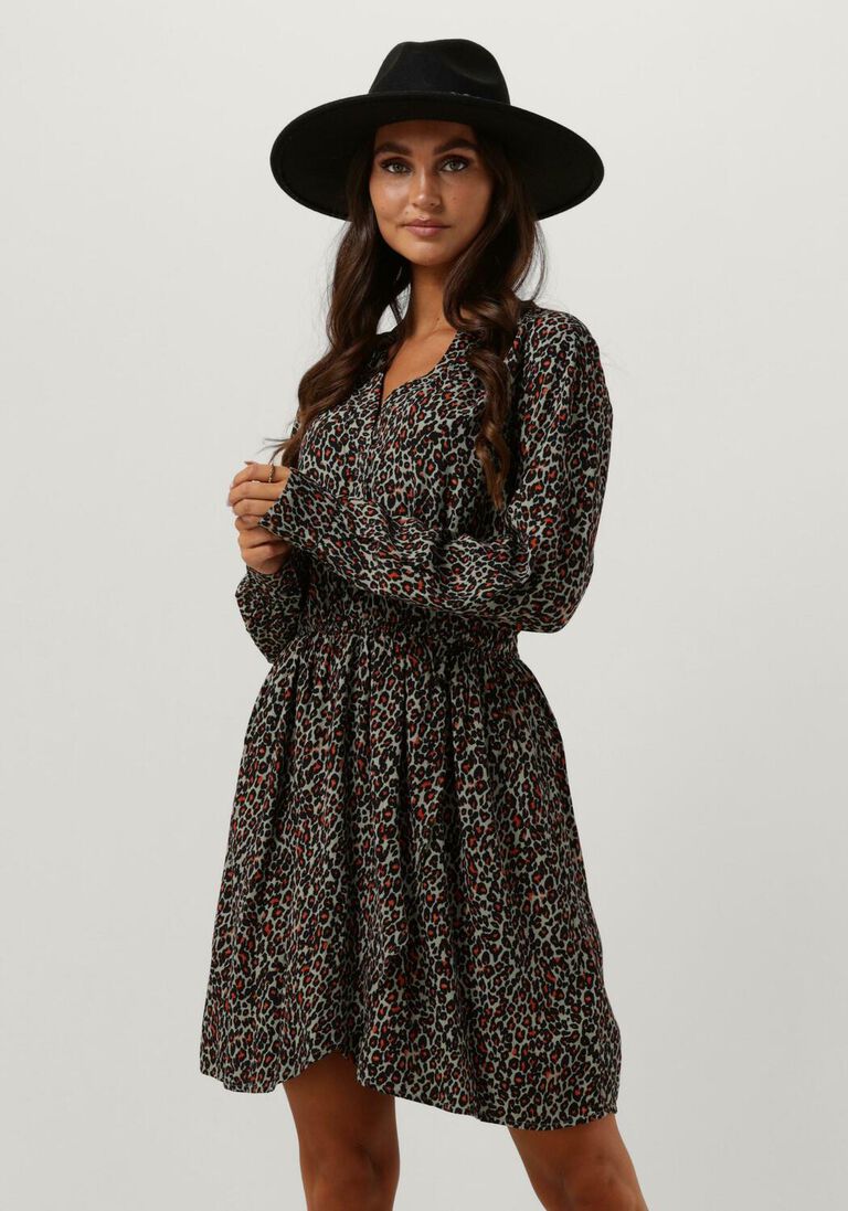 SCOTCH & SODA groene scotch & soda mini jurk elasticated waist mini dress